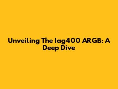 Unveiling The Iag400 ARGB: A Deep Dive