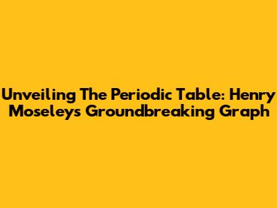 Unveiling The Periodic Table: Henry Moseley's Groundbreaking Graph