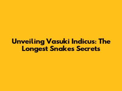 Unveiling Vasuki Indicus: The Longest Snake's Secrets
