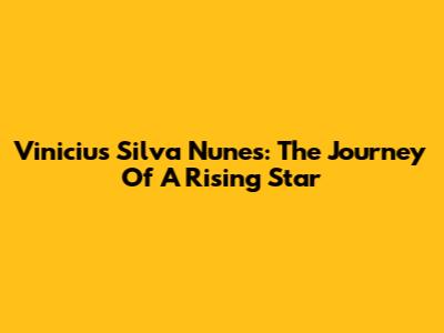 Vinicius Silva Nunes: The Journey Of A Rising Star