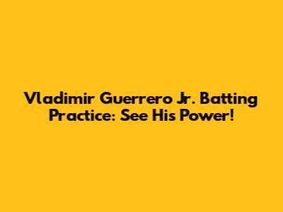 Vladimir Guerrero Jr. Batting Practice: See His Power!