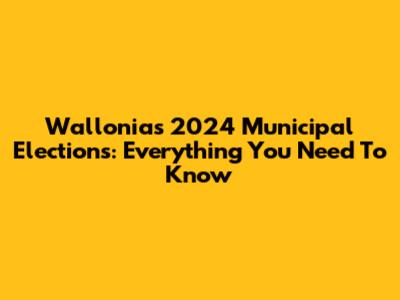 Wallonia's 2024 Municipal Elections: Everything You Need To Know