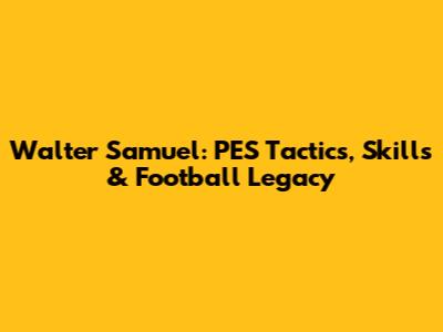Walter Samuel: PES Tactics, Skills & Football Legacy