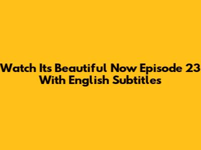 Watch 'It's Beautiful Now' Episode 23 With English Subtitles