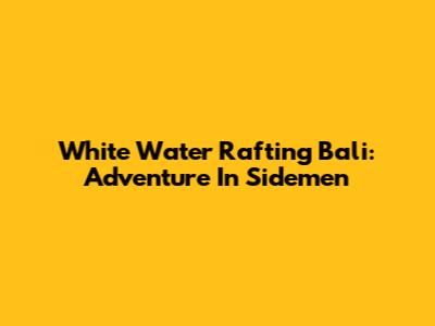 White Water Rafting Bali: Adventure In Sidemen