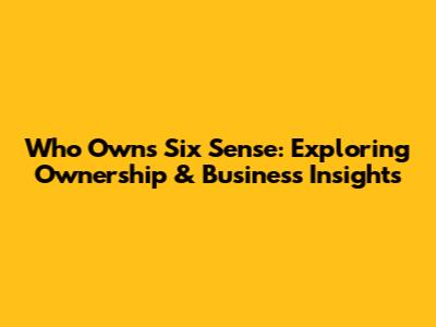 Who Owns Six Sense: Exploring Ownership & Business Insights