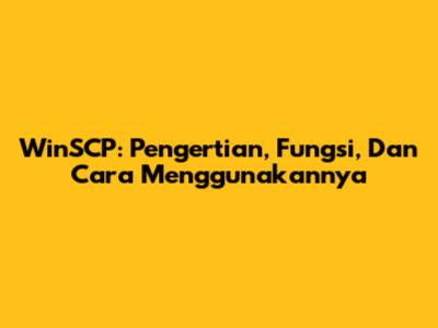 WinSCP: Pengertian, Fungsi, Dan Cara Menggunakannya