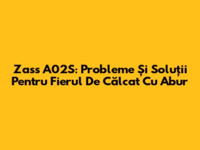 Zass A02S: Probleme Și Soluții Pentru Fierul De Călcat Cu Abur