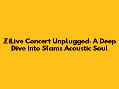 ZiLive Concert Unplugged: A Deep Dive Into Slam's Acoustic Soul