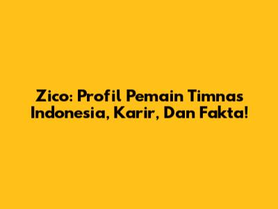 Zico: Profil Pemain Timnas Indonesia, Karir, Dan Fakta!