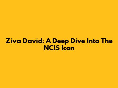 Ziva David: A Deep Dive Into The NCIS Icon